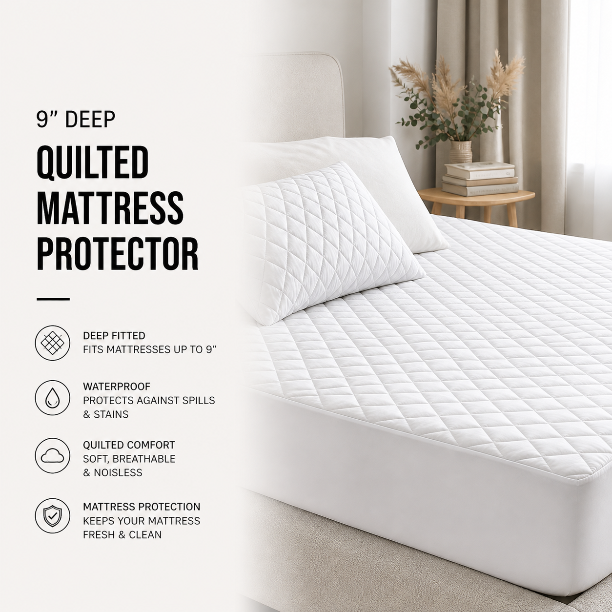 9" Deep Quilted Mattress Protector