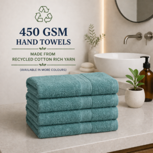 450 GSM Hand Towels - Made from Recycled Cotton Rich Yarn (available in more colours)