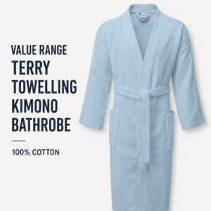 Value Range Terry Towelling Kimono Bathrobe - 100% Cotton