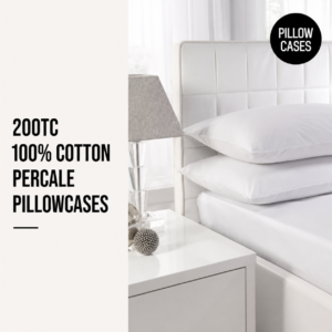200TC 100% Cotton - Percale Pillowcases