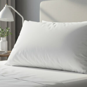 300TC White 100% Cotton Sateen Pillowcase
