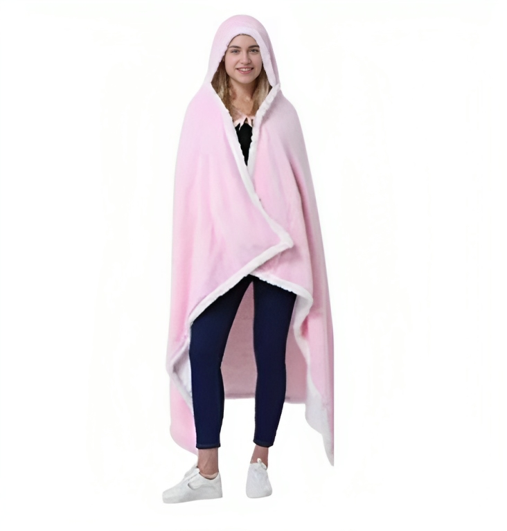 Double Layer Sherpa Hooded Blanket - Image 3