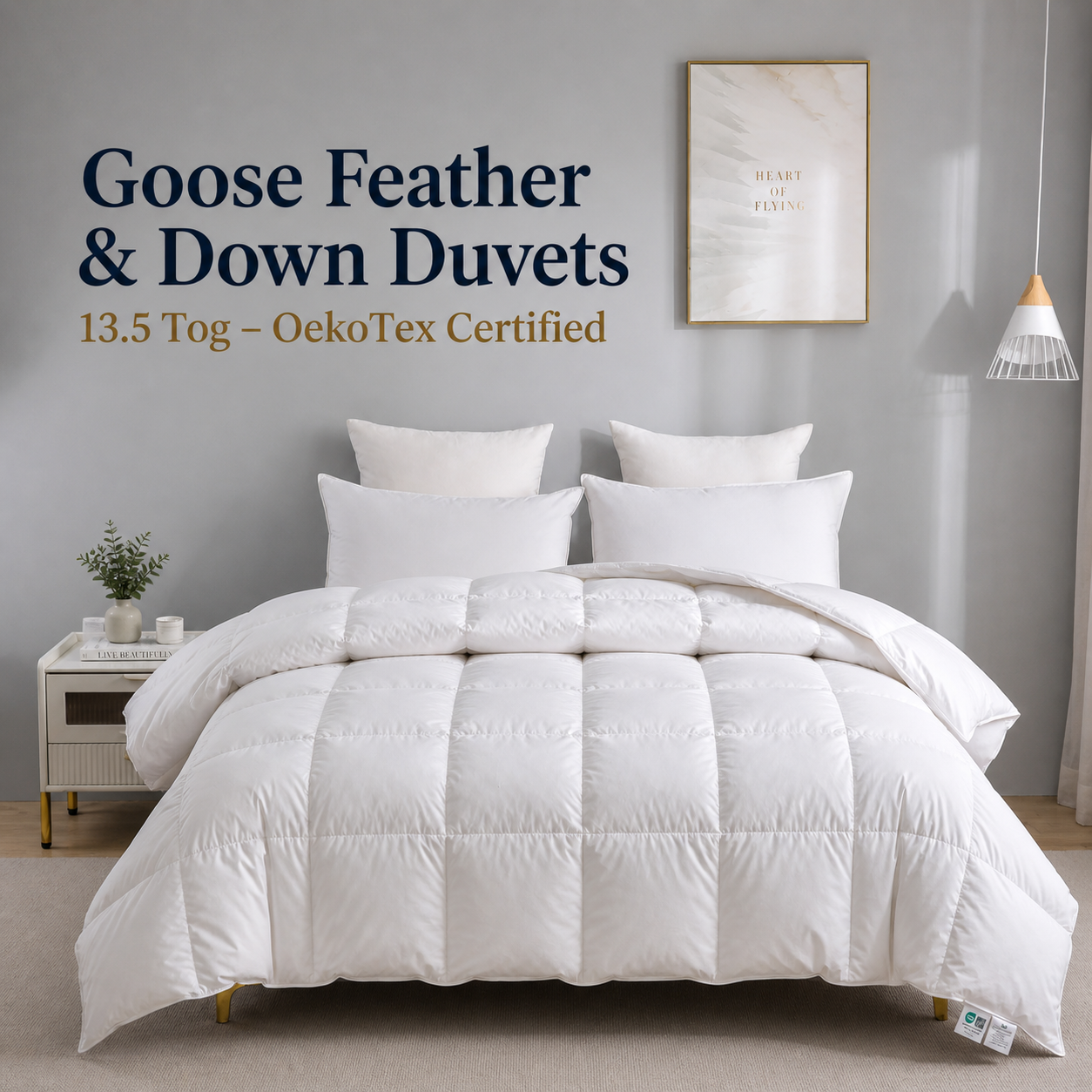 Goose Feather & Down Duvets 13.5 Tog - OekoTex Certified