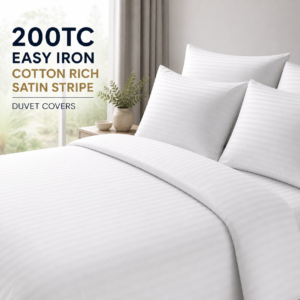 200TC Easy Iron Cotton Rich Satin Stripe - Duvet Covers