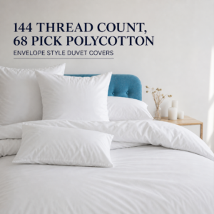 144 Thread Count, 68 Pick Polycotton - Envelope Style Duvet Covers