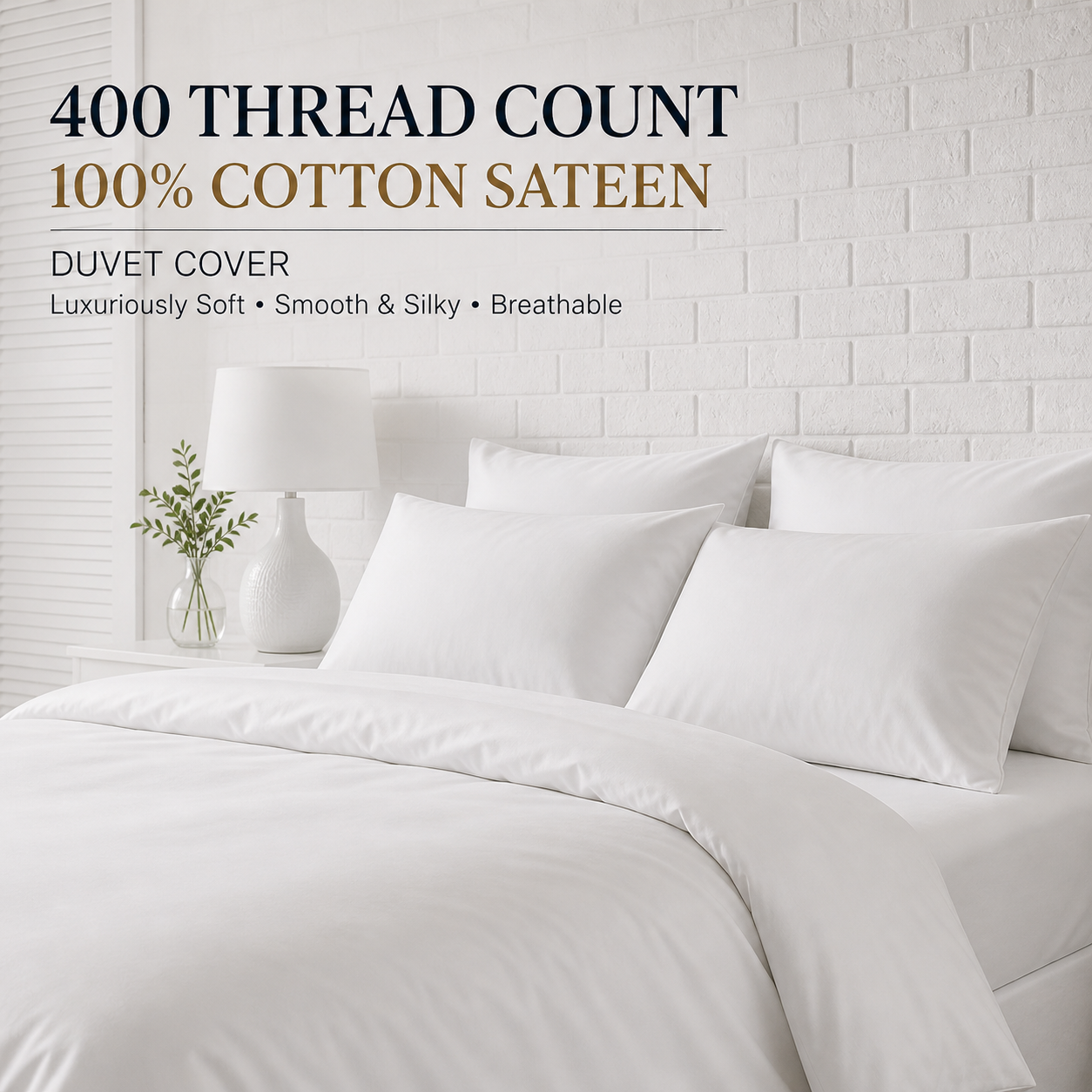 400 Thread Count 100% Cotton Sateen Duvet Cover