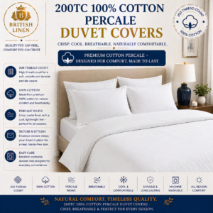 200TC 100% Cotton - Percale Duvet Covers