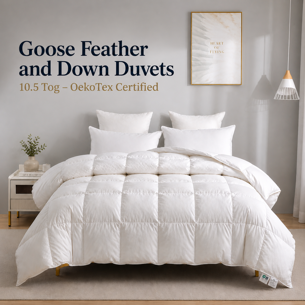 Goose Feather and Down Duvets 10.5 Tog - OekoTex Certified
