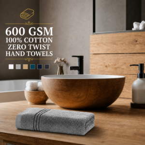 600 GSM 100% Cotton Zero Twist Hand Towels