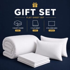 200TC 100% Cotton Percale Flat Sheet Gift Set