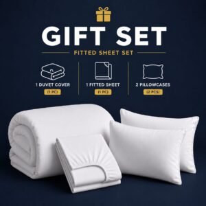 200TC 100% Cotton Percale Fitted Sheet Gift Set
